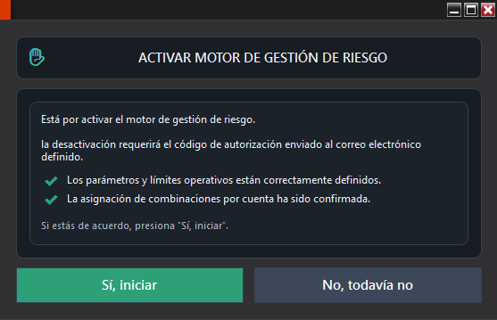 Gestor de Riesgo - Activar protección